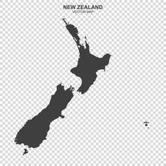 political map of New Zealand isolated on transparent background