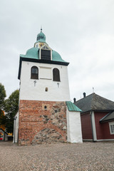 Fototapeta na wymiar Bell tower of Porvoo Cathedral at autumn.