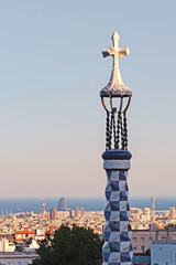 Fototapeta na wymiar Barcelona cityscape from Park Guell