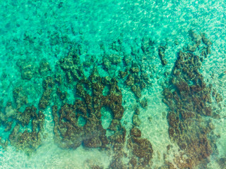 Fototapeta na wymiar Top view of the beautiful sea off the coast of Protaras, Cyprus