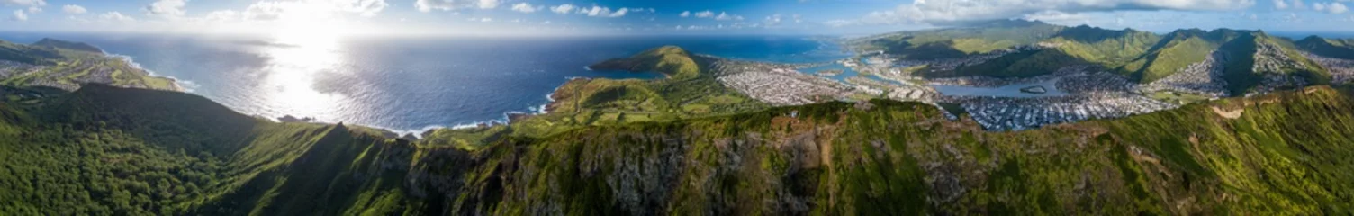 Foto op Canvas Aerial panorama of the island of Oahu. Area near the Koko Head volcano. Hawaii © Dudarev Mikhail