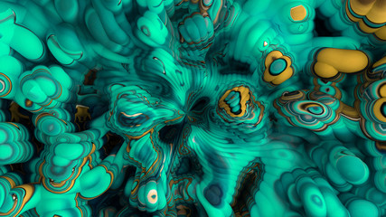 Bright background with a volumetric pattern and print. 3d illustration, 3d rendering.