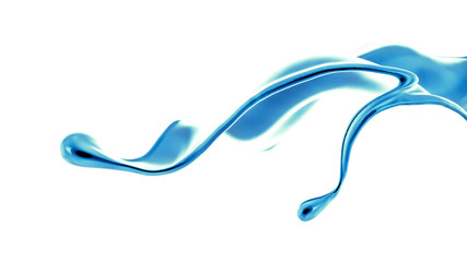 Splash fluid. 3d illustration, 3d rendering.