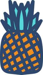 Fresh pineapple hand drawn vector illustration