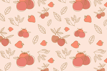 Colorful modern fall digital seamless pattern with bright cartoon objects. Modern flat style.