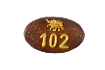 sign on white background