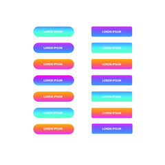 Set of modern buttons for web site and ui.