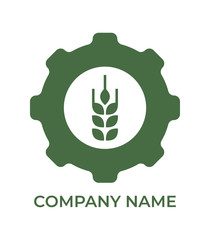 Green vector agro icon. Template for your company logo. Isolated illustration on white.
