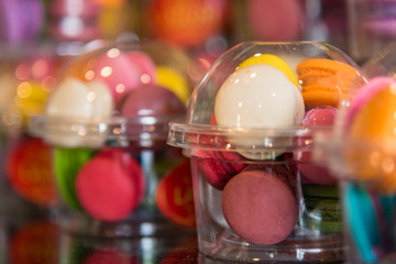 Colorful Macaroons, Unhealthy Sweets, France Food.