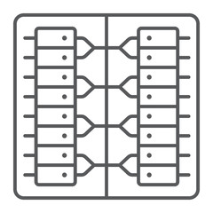 Obraz premium Server thin line icon, technology and system, data center sign, vector graphics, a linear pattern on a white background.