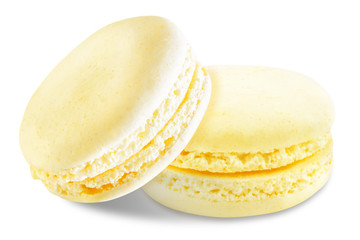Macarons on a white isolated background