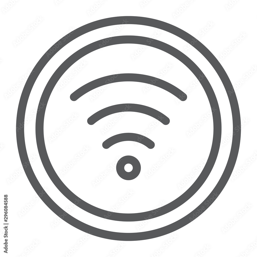 Poster wifi line icon, internet and network, wireless internet sign, vector graphics, a linear pattern on a