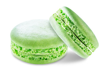 Macarons on a white isolated background