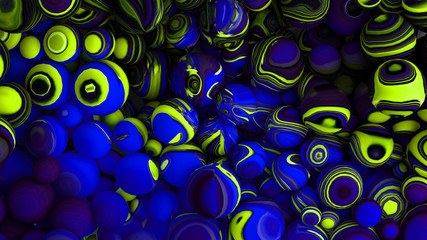 Bright background with a volumetric pattern and print. 3d illustration, 3d rendering.