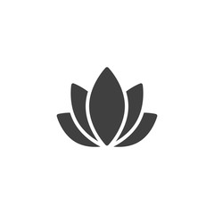 Lotus flower vector icon. filled flat sign for mobile concept and web design. Aromatherapy and spa therapy glyph icon. Spa salon symbol, logo illustration. Vector graphics