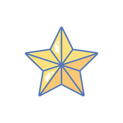 golden star on white background