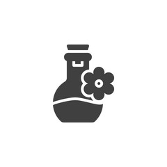 Aroma oil bottle vector icon. filled flat sign for mobile concept and web design. Massage and aromatherapy oil glyph icon. Symbol, logo illustration. Vector graphics