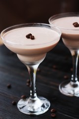Delicious coffee dessert in a beautiful glass