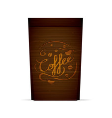 Vector packaging for coffee template with coffee and coffee cups for your design - 296086912