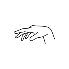 Woman's Hand icon line. Vector Illustration of female hand. Lineart in a trendy minimalist style.