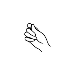 Woman's Hand icon line. Vector Illustration of female hand. Lineart in a trendy minimalist style.