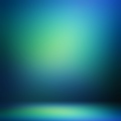 Secret room 3d illustration. Dark blue green vignette background.