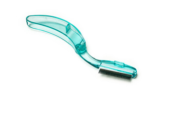 cosmetic beauty brush on white background 