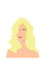 women simple illustration blonde