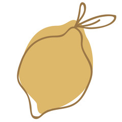 Flat modern drawing of fruit on isolated white background. Detailed manual work with bright colors.