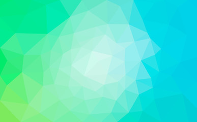 Fototapeta premium Modern blue and green abstract polygonal mosaic background. Geometric texture background in origami style.
