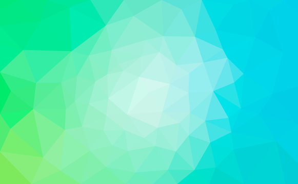 Modern blue and green abstract polygonal mosaic background. Geometric texture background in origami style.