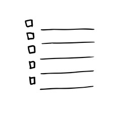 Hand drawn wish list illustration in childish style.