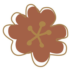 Isolated trendy clip art flora element on the white background. Cartoon flat style.