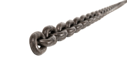 steel-wire chain on white background