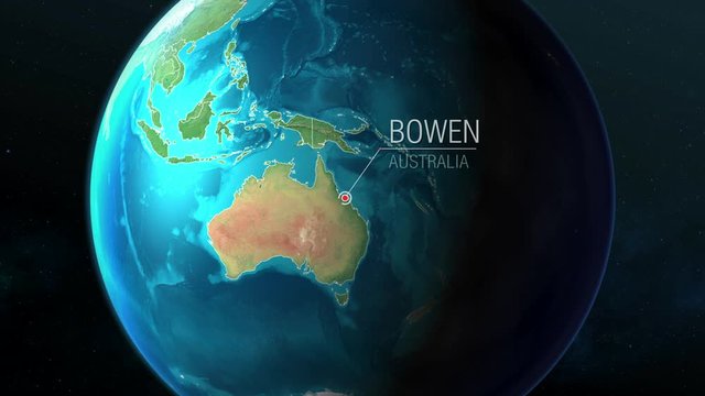 Australia - Bowen - Zooming from space to earth