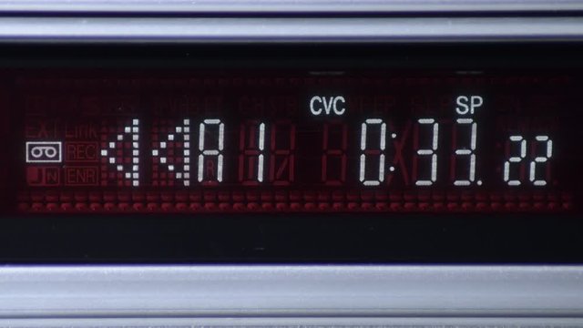 Rewind in the counter in a screen of a video counting seconds and time