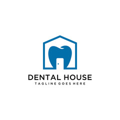 Illustration Health Logo design vector template Dental clinic Logotype house sign logo