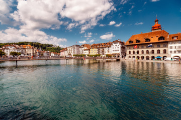 Fototapeta na wymiar Summer panorama of Lucerne in Switzerland