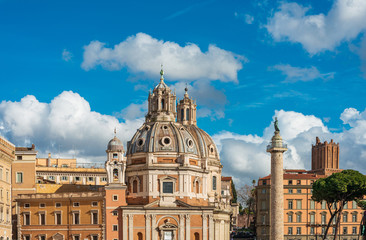 Fototapeta premium ROME, ITALY - January 17, 2019:Traditional Cathedral building in Rome, ITALY
