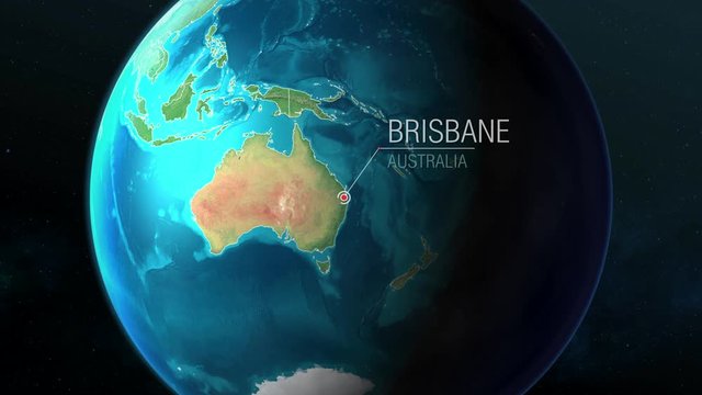 Australia - Brisbane - Zooming from space to earth