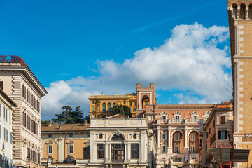 ROME, ITALY - January 17, 2019: Street view of downtown in Rome, ITALY