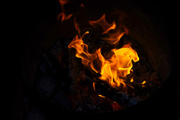 fire on black background