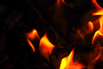 fire in the fireplace