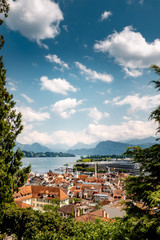 Fototapeta na wymiar Summer panorama of Lucerne in Switzerland