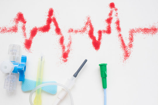 concept of medical care, heart rate, cardiograms, ECG