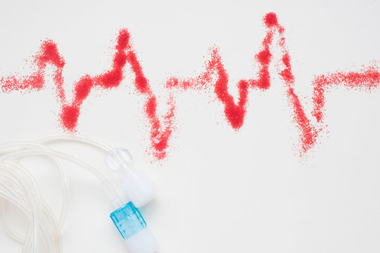 concept of medical care, heart rate, cardiograms, ECG