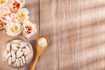 Pills and collagen protein powder - Hydrolyzed.