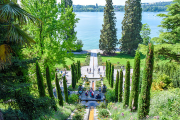 View over staircase to lake Constance, isle of mainau