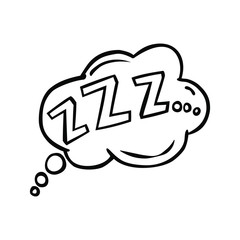 Comic bubble Zzz. Sleeping vector icon.