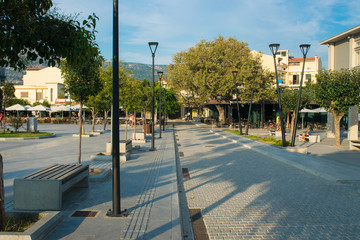 Fototapeta na wymiar Street view of Argostoli city in Kefalonia, Greece